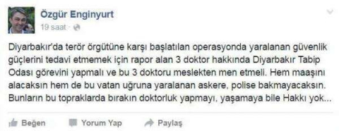 “3 Doktor Meslekten Men Edilmelidir”