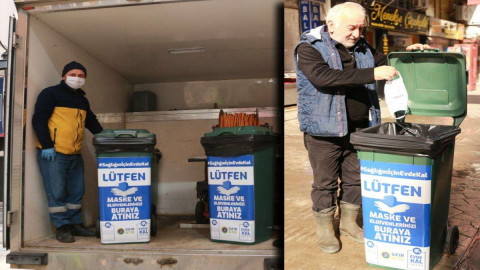 Fatsa Belediyesi Caddelere Maske ve Eldivenler için Tıbbi Atık Kutusu Yerleştirdi