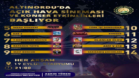 Sinema ve Konser Etkinlikleri Başlıyor