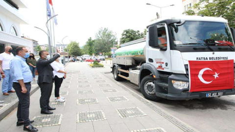 Yangın Bölgesine Arazöz ile Destek