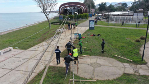 Teleferikte Çalışmalar Devam Ediyor