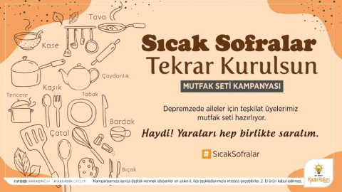 “Sıcak Sofralar Tekrar Kurulsun” Mutfak Seti Kampanyası