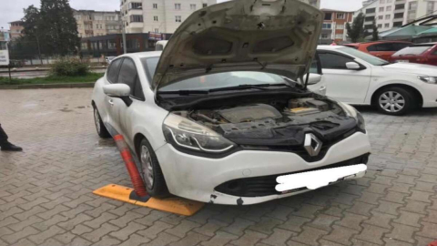 Dolunayda araç yangını