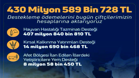 ÖDEMELER ÇİFTÇİLERİN HESAPLARINA AKTARILACAK