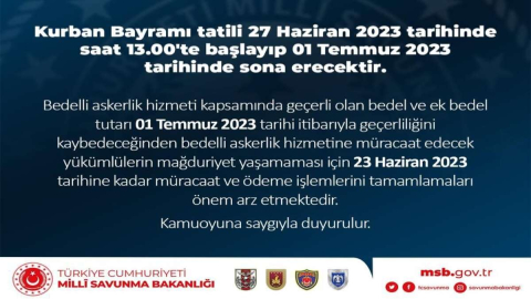 Bedelli Askerlik İçin Önemli Açıklama