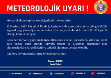 VALİ SONEL’DE BİR UYARI DAHA!