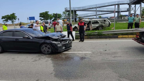 Galatasaraylı yıldız, Görele'de kaza yaptı