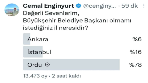 Enginyurt'tan başkanlık anketi