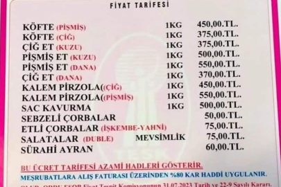 YAYLADAKİ ET FİYATLARI TEPKİ ÇEKTİ