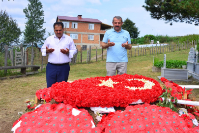 BAŞKAN DEMİRCİ ŞEHİDİMİZİN KABRİ BAŞINDA DUA ETTİ