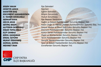 İŞTE CHP FATSA'DA GÖREV DAĞILIMI