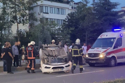 ORDU’DA OTOMOBİL TAKLA ATTI