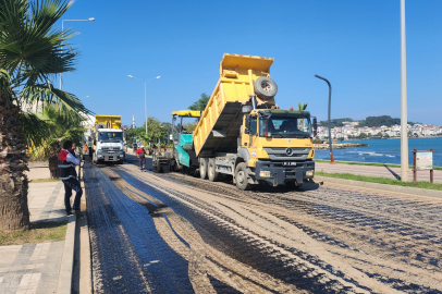 SAHİL YOLU SICAK ASFALTA KAVUŞTU