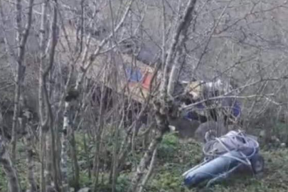 FRENİ PATLAYAN KAMYON UÇURUMDAN YUVARLANDI: 1 YARALI