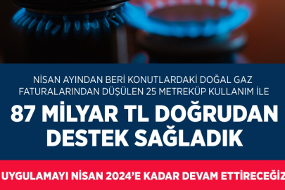 DOĞALGAZDA DESTEK DEVAM EDECEK