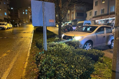 ALTINORDU’DA OTOMOBİL REFÜJE ÇARPTI
