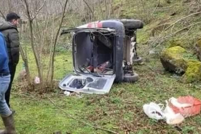 KORGAN’DA ARAÇ FINDIK BAHÇESİNE UÇTU