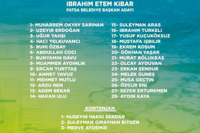 AK PARTİ’NİN FATSA MECLİS LİSTESİ BELLİ OLDU