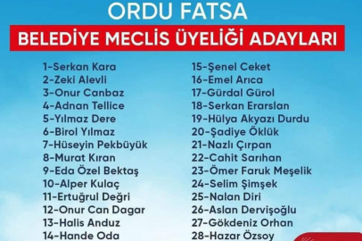 CHP’NİN FATSA MECLİS LİSTESİ BELLİ OLDU