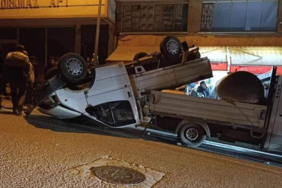 ORDU’DA KAMYONET TAKLA ATTI