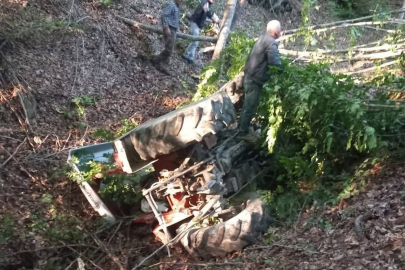 DEVRİLEN TRAKTÖRDE 1 KİŞİ YARALANDI!