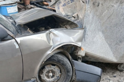 FRENİ PATLAYAN ARAÇ KAZA YAPTI:1 YARALI