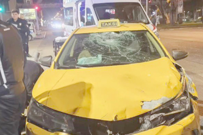 TAKSİ İLE MOTOSİKLET ÇARPIŞTI: 1 YARALI