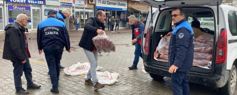 FATSA OTOGARI’NDA KAÇAK ET ELE GEÇİRİLDİ