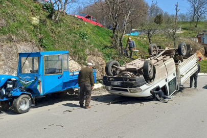 KORGAN-FATSA YOLUNDA KAMYONET TAKLA  ATTI!