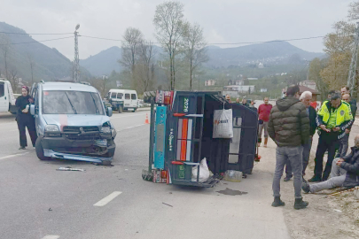 PATPAT İLE HAFİF TİCARİ  ARAÇ ÇARPIŞTI: 1 YARALI