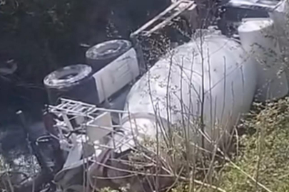 BETON MİKSERİ DEREYE YUVARLANDI, 1 KİŞİ YARALANDI