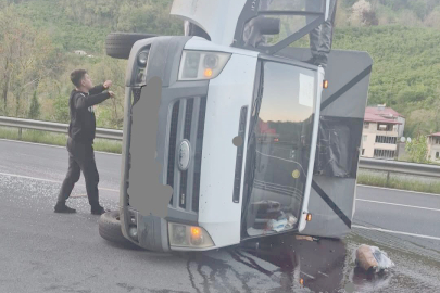 DEVRİLEN ARAÇTA 1 KİŞİ YARALANDI!