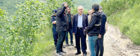 VALİ EROL HEYELAN BÖLGESİNDE İNCELEMELERDE BULUNDU!
